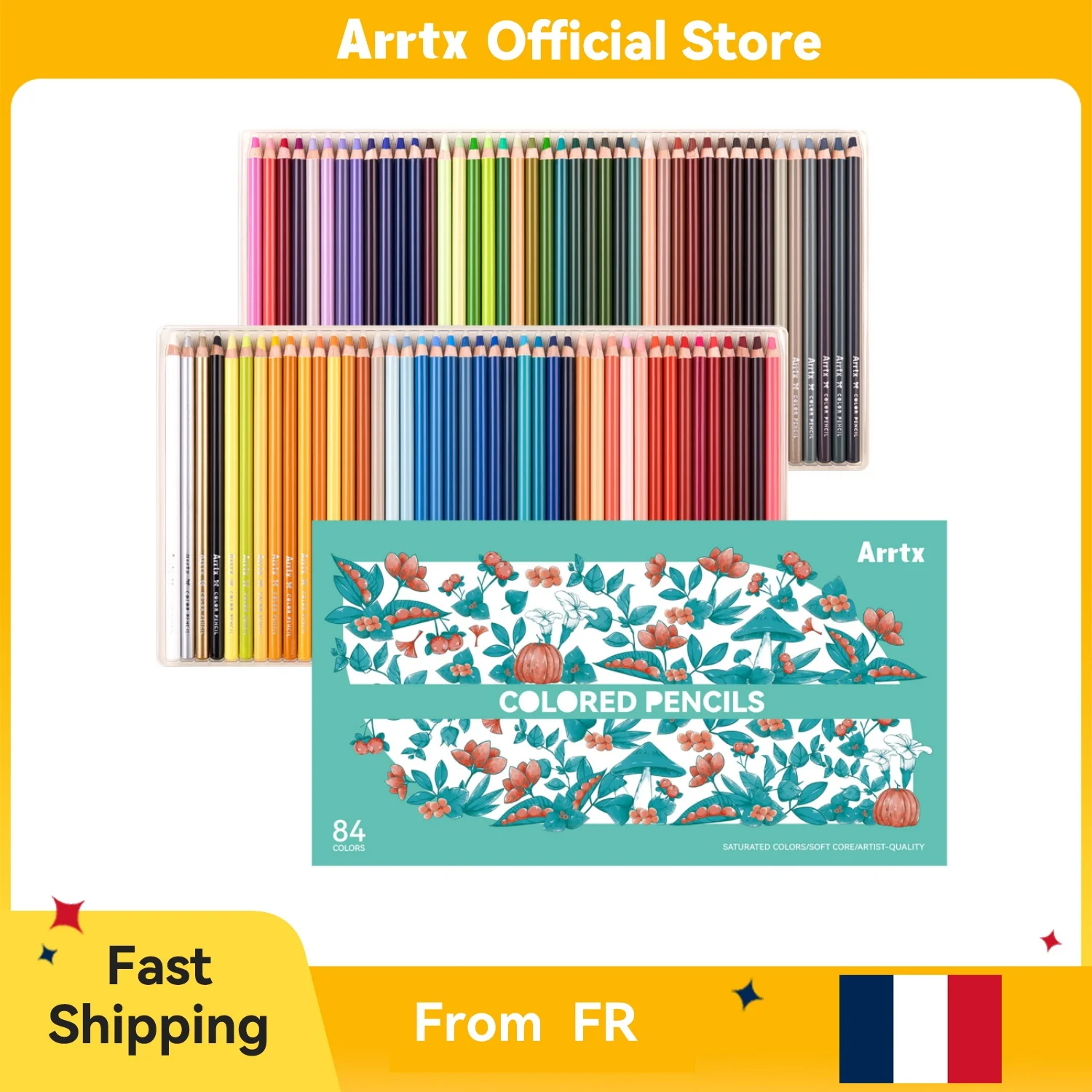 Arrtx 84/126 Buntstift-Set Weiche Kernfarbstifte für Erwachsene, Künstler, Anfänger, Farbzeichnung, Verblenden, Schattieren, Skizzieren