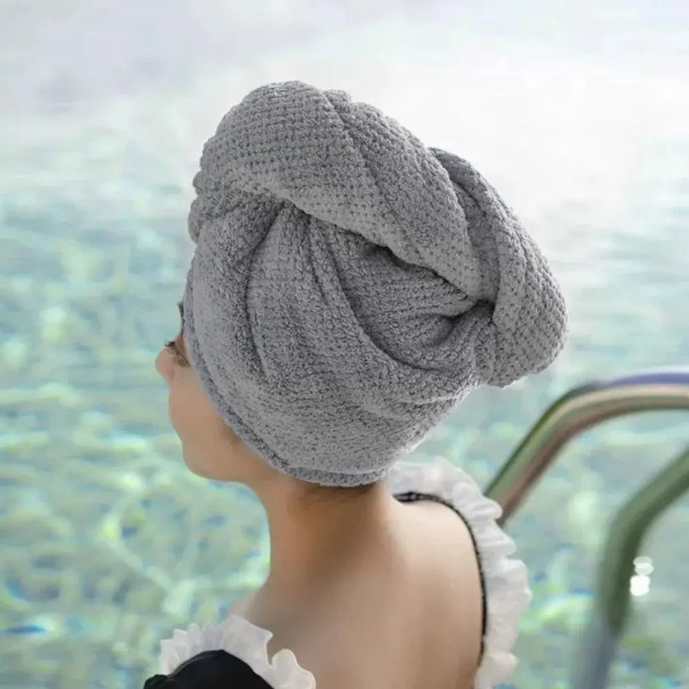 Mikrofaser-Haartuch für Frauen, Haartrockentuch mit Knopf, Haarturban, schnelltrocknend, Anti-Frizz, saugfähiges Kopftuch – Detail 12