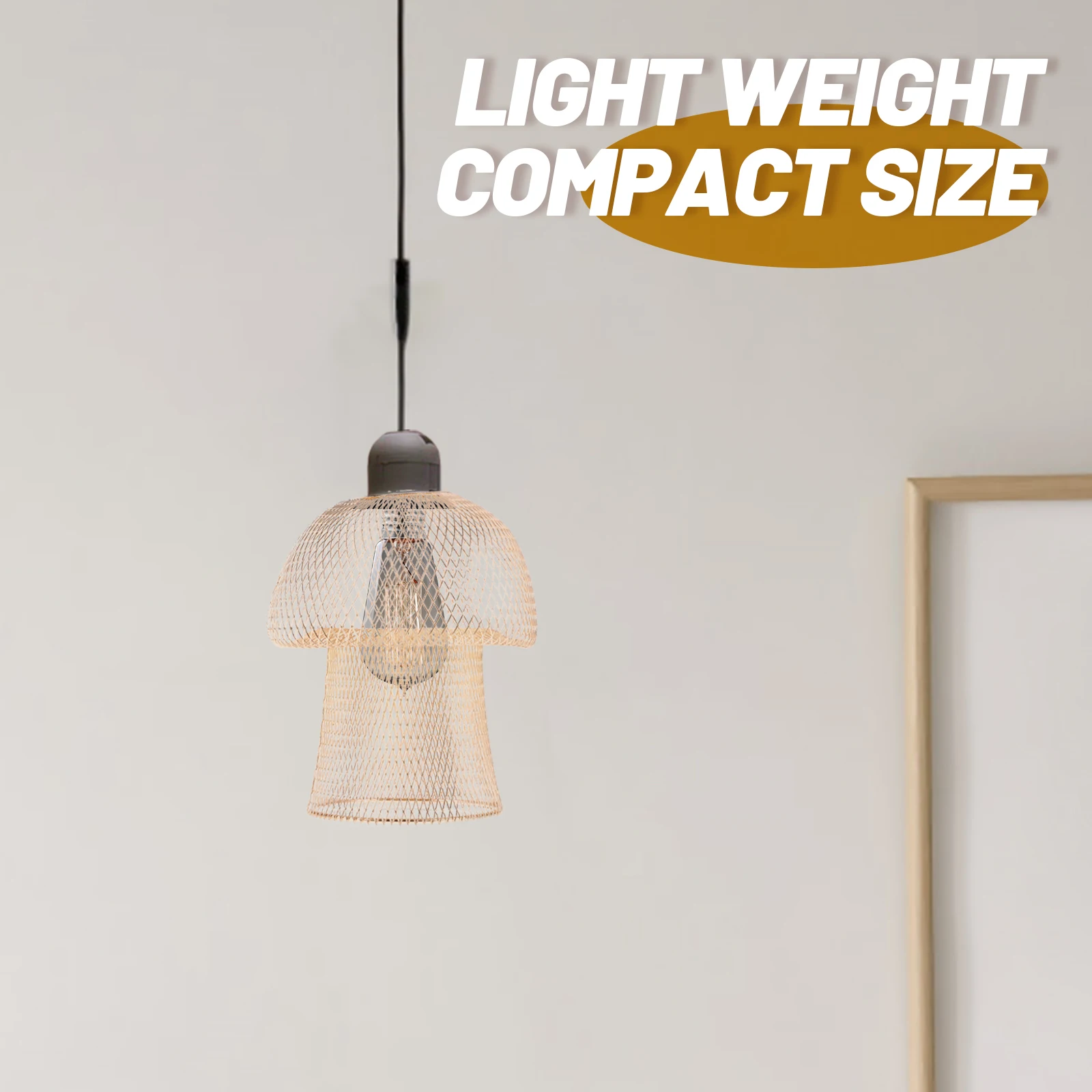 

Sturdy Metal Lampshade Mushroom Shaped Decorative Chandelier Shade Pendant Light Cover Replacement Small Lightweight Hollow Out