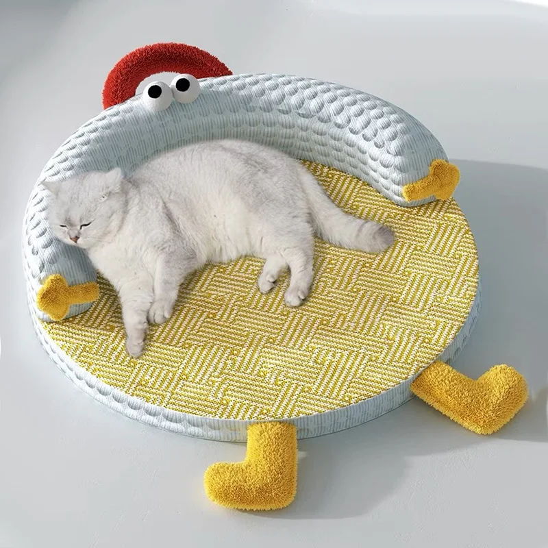 

Factory Custom New Design Wear Resistant Easy Clean Litter Cat Scratching Board Cool Summer Pets Bed Attractive Print Carton