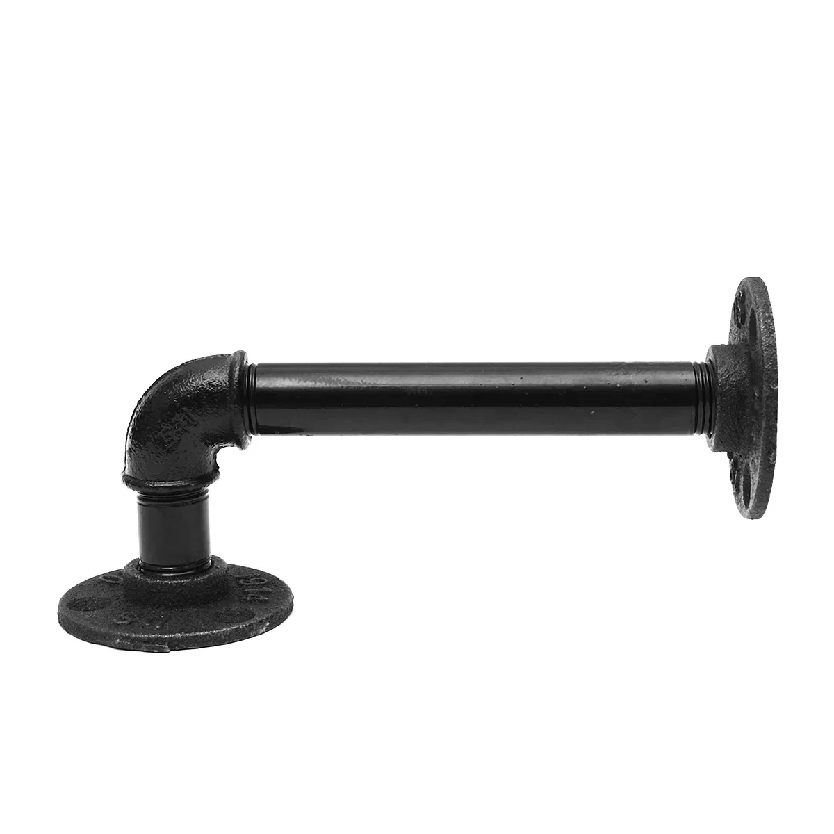 Bracket Wall Floating Shelf Vintage Retro Black Iron Industrial Pipe Shelf Bracket Holder Home Decor Storage Holder 1pcs