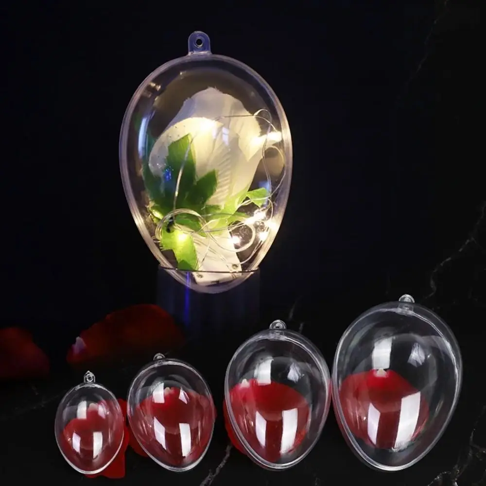 5PCS Party Supplies Easter Eggs Home Decoration Egg Shape Favors Candy Box Hollow Hanging Decor Fillable Plastic Clear Ball