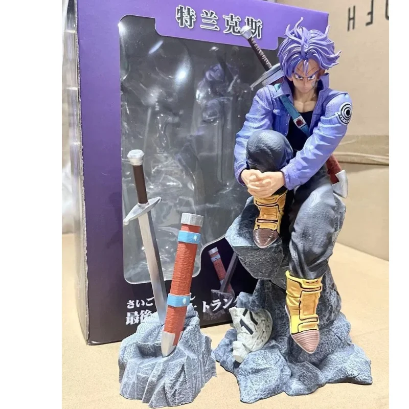 

Коллекционная статуэтка Final Trunks в сидячей позе с мечом, настольное украшение для коллекционеров аниме, подарок на день рождения