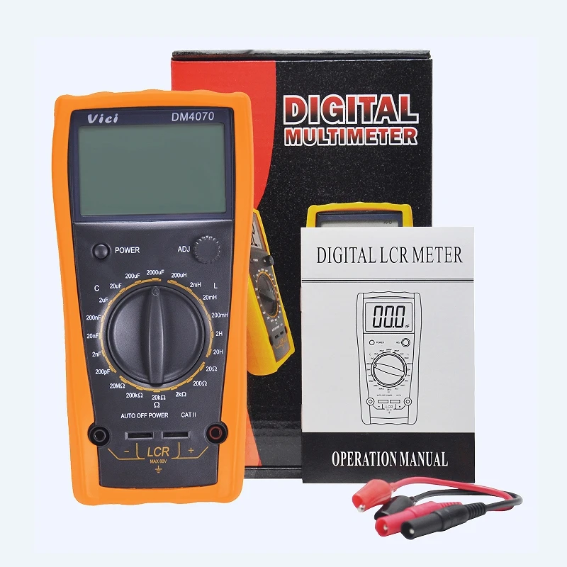 VICI Digital LCR Meter 20H Inductance 2000uF Capacitance 20M Ohm Resistance Self-discharge R C LCD Bridge Multimeter Tester