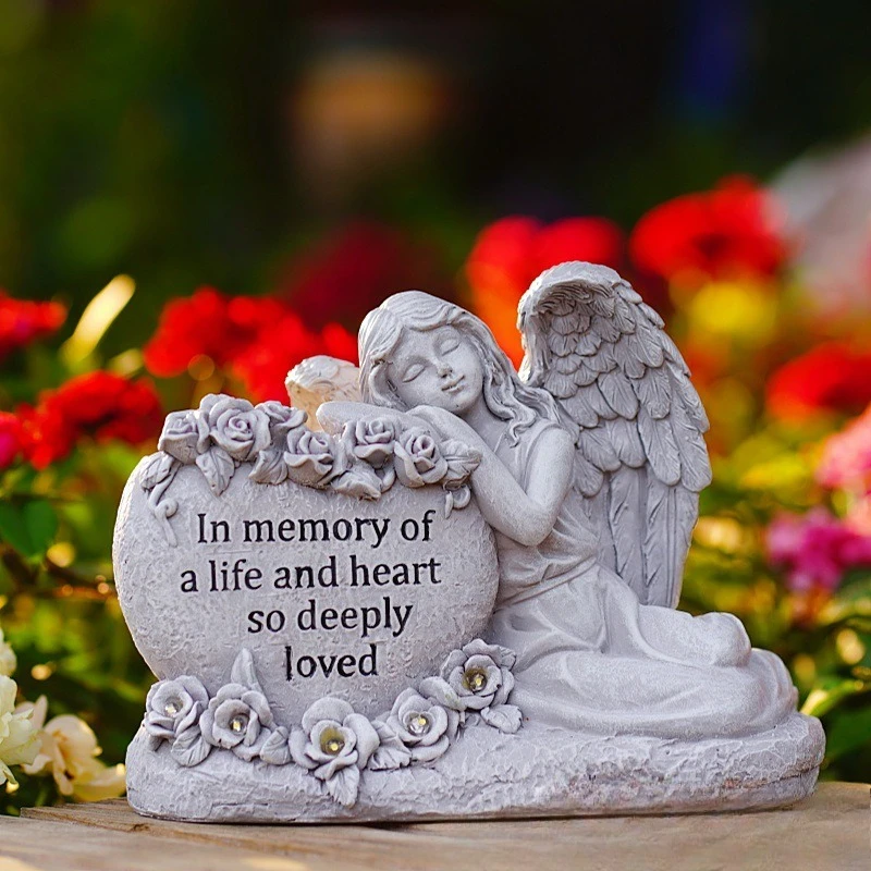 Creative Angel Garden Solar Resin Artwork Decorative Piece for Courtyard and Garden Decoration Sculpture