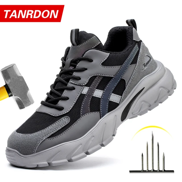 Buty robocze męskie z metalowym podnoskiem, nowe, antyprzebiciowe, ochronne obuwie robocze, męskie sneakersy robocze, buty ochronne, buty robocze męskie, buty bezpieczne.