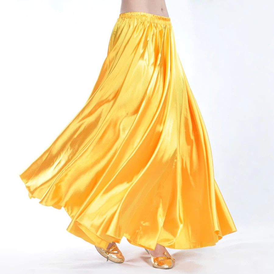 Professional Women Belly Dancing Clothes Full Circle Skirts Flamenco Skirts Satin Belly Dance Skirt