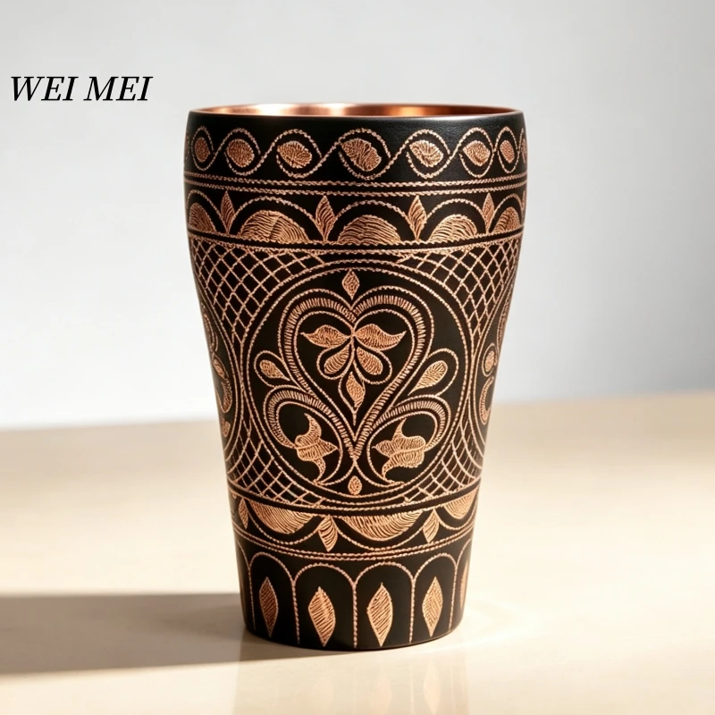 Handcrafted Copper Breakfast Coffee Cup,Pattern Random Unique Friends Gift,Moscow Water Mule 300 ml Juice Mug,Tea Cup Tableware