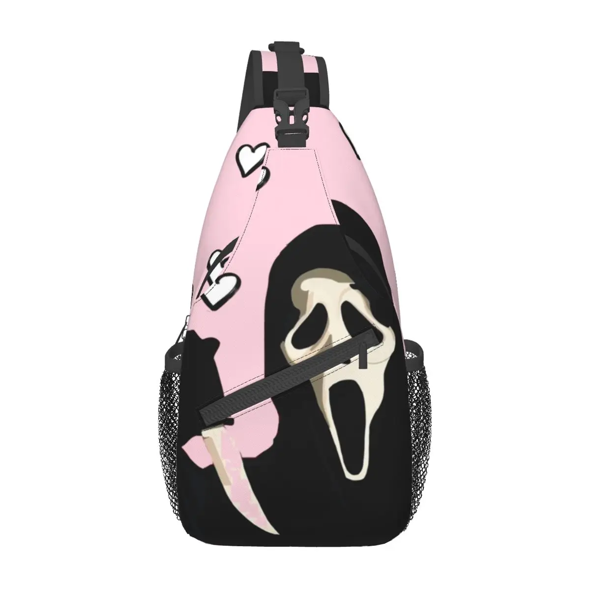 Scream Ghosty Ghostface Small Sling Bags Chest Crossbody Shoulder Backpack Outdoor Sport Daypack Horror Scary Casual School Bags