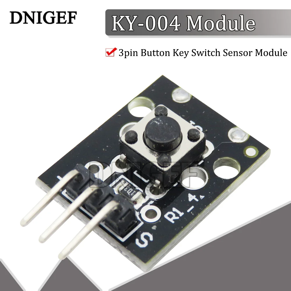 DNIGEF KY-004 3pin Button Key Switch Sensor Module for Arduino Diy Starter Kit 6*6*5mm 6x6x5mm KY-004