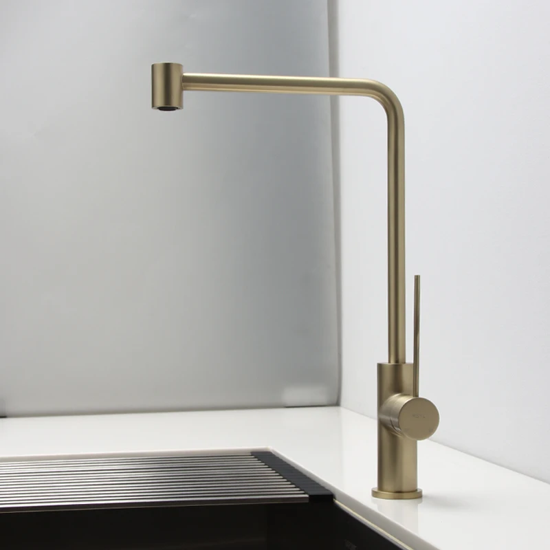 

Kitchen Faucet Sink Tap Single Lever Hot and Cold Water Faucet Gun Gray Rotation Brass Tap Total Brass New Arrival