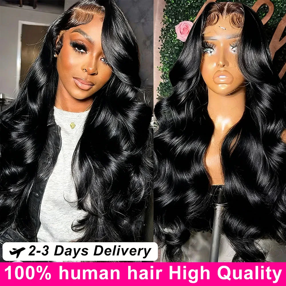 

13x6 Hd Объемная волна Человеческие волосы Парики 40 50-дюймовый парик фронтальной части шнурка Натуральный черный 100% качество человеческих волос Влажные и волнистые парики фронта шнурка