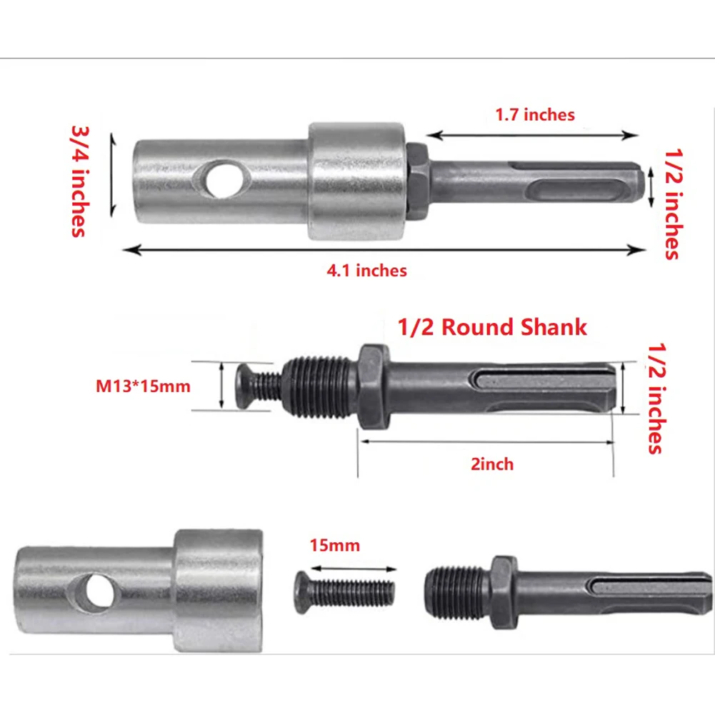 

Long lasting Round Shank Drill Bit Adapter 2 Slot Conversion SDS Arbor Connector For Earth Auger Compatibility