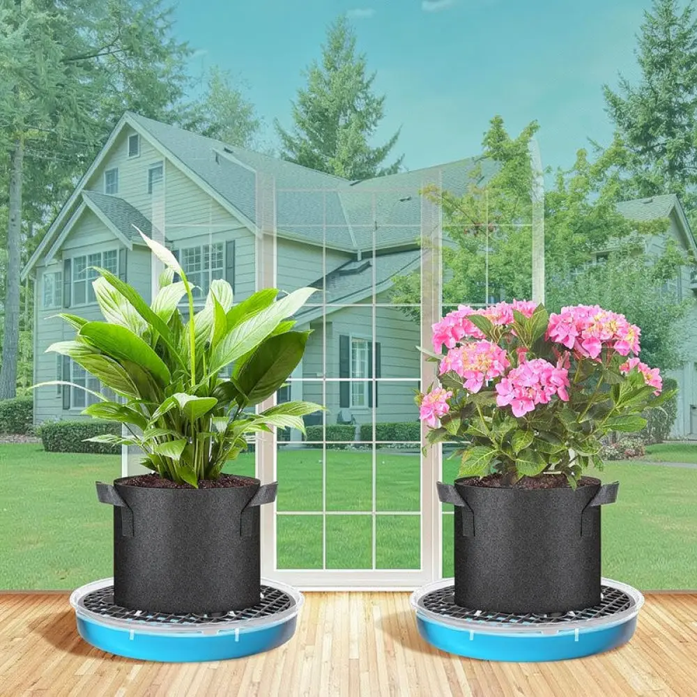 Clear Root Control Pot Saucer Tray Breathable Plastic Base Garden Planter Drip Mat For Indoor Plant Drainage