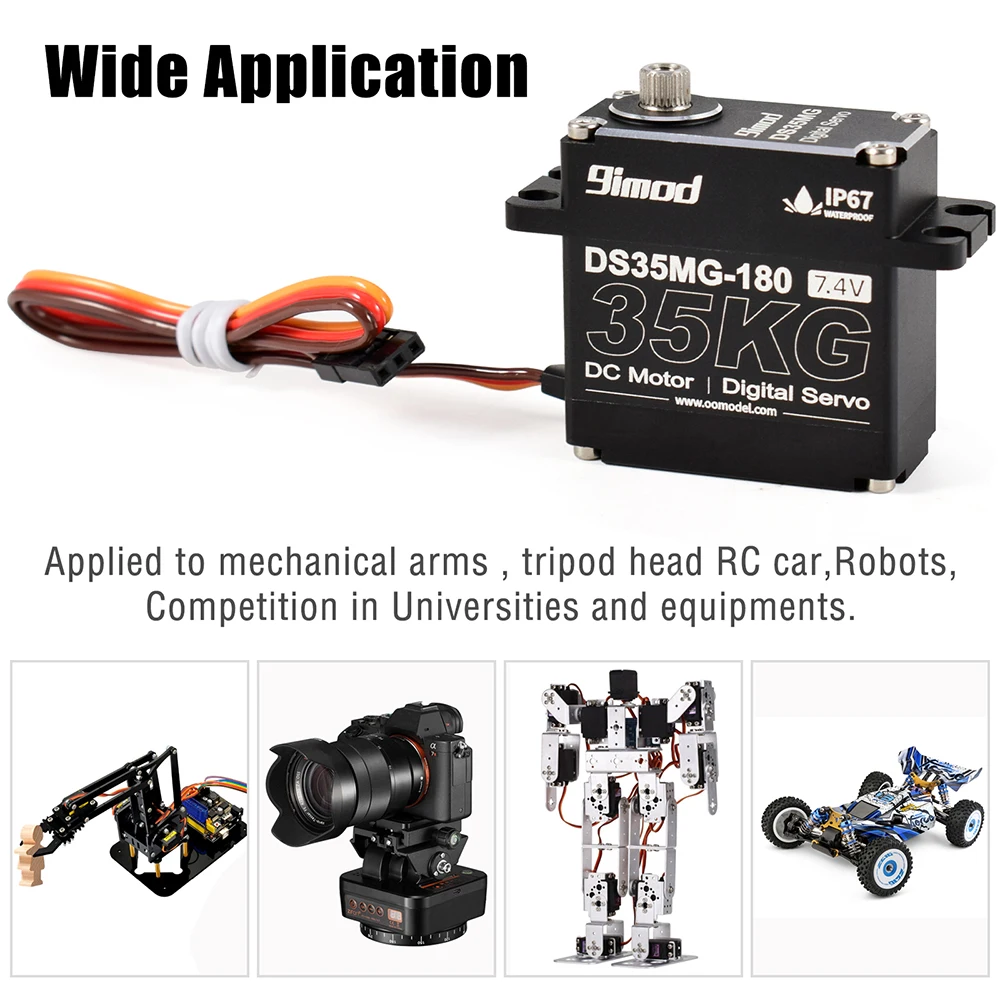 9imod DS35MG 35kg Waterproof Servo 180°/270° Full Aluminum Case Stainless Steel Gear High Torque for 1/8 1/10 RC Car