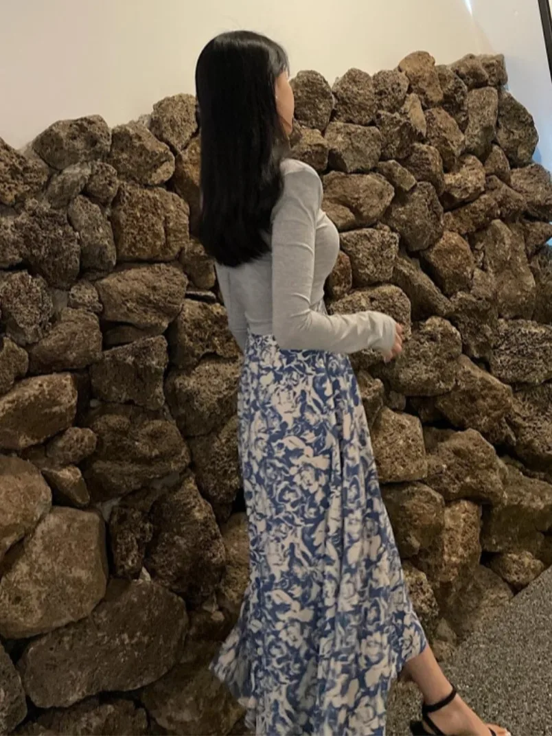 시크 롱 슬리브 티셔츠 숄더 패드 베이스 레이어 탄성 슬림핏 빅 U넥 다용도 패셔너블 이너웨어 봄 얇은 소재