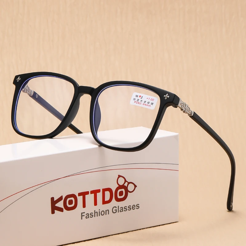 Gafas de lectura antiluz azul para mujer, anteojos ópticos a la moda, montura para presbicia, hipermetropía, gafas de lectura para hombres + 1,0 + 1,5
