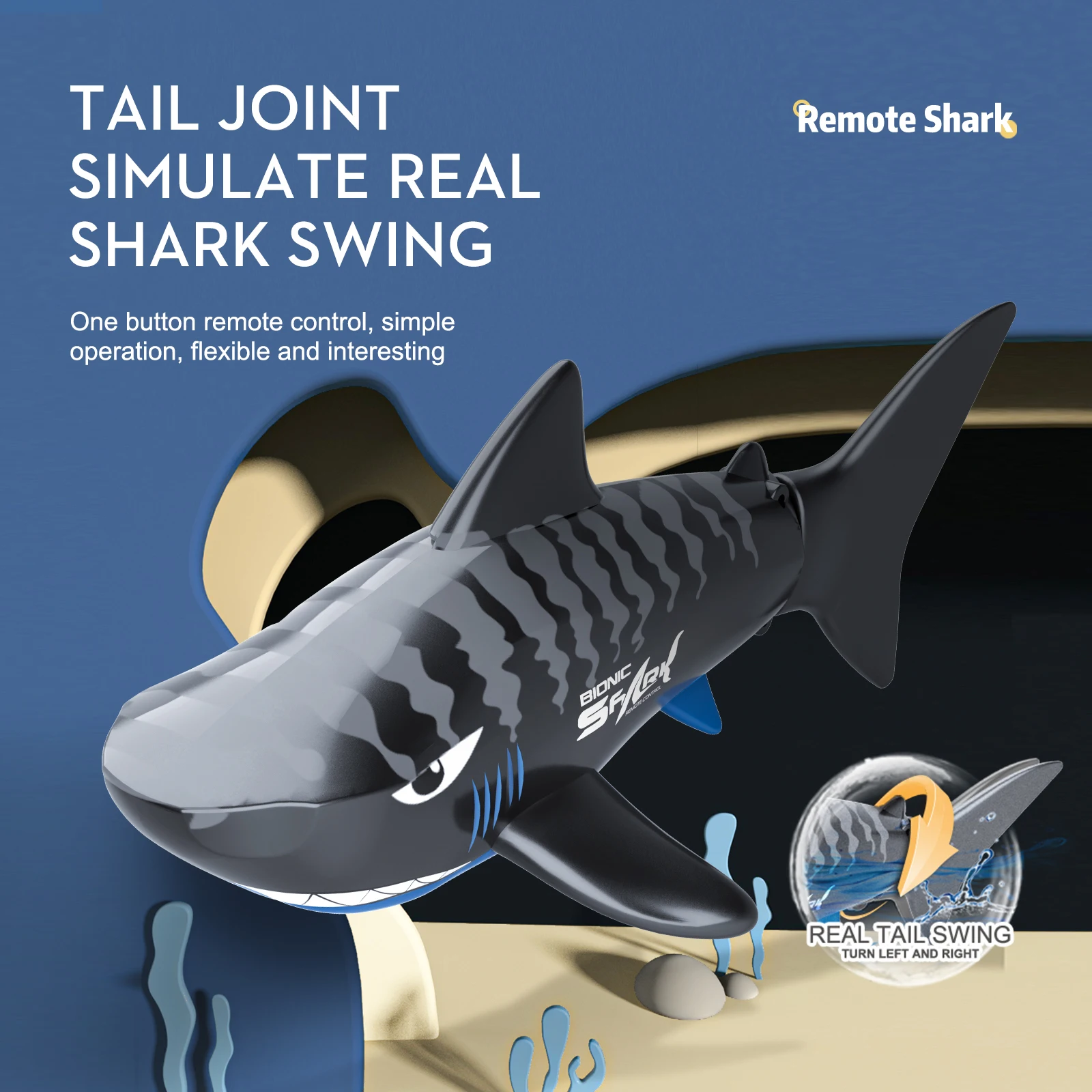 Mini RC Shark Children Toy Electric Shark Remote Control Animal for Pool Bathtub Rechargeable Bionic Waterproof Children Gift