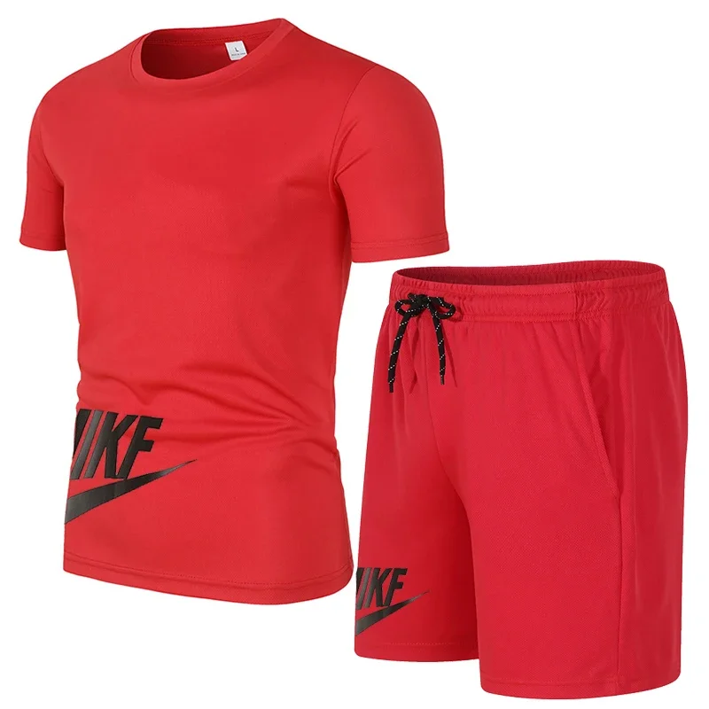 Summer Men\'s Set Sports Shorts Set Breathable Quick Drying Pants Fitness Competition Training Basketball Set T-shirt Nike