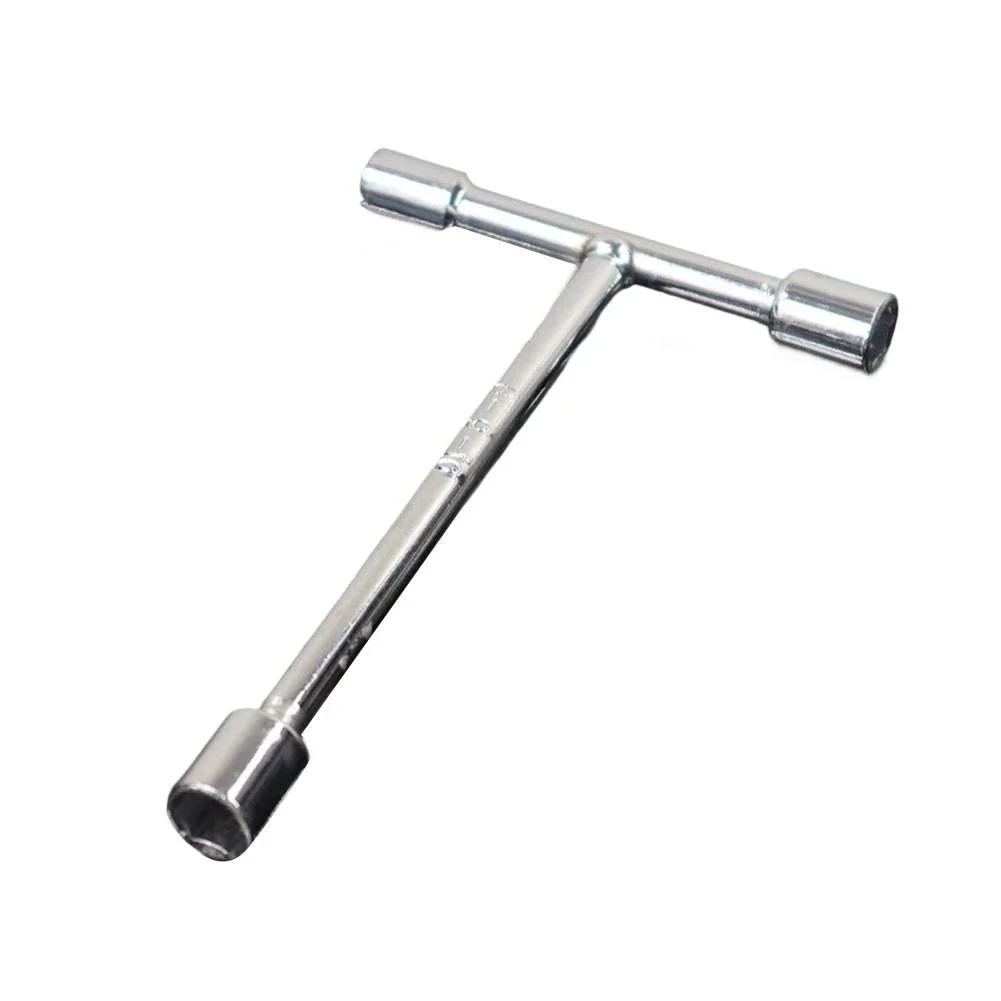 3 Way Hex Socket Wrench T Handle Tri-prong Design 8-19mm for Cycling and Mechanical Repairs Forged Metal Construction