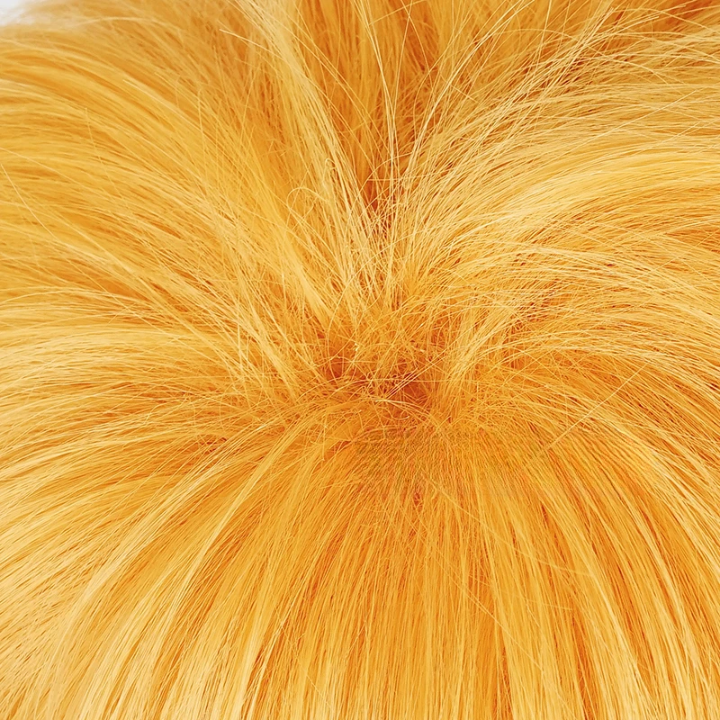 أنيمي كوروساكي برمجة شعر مستعار تأثيري للجنسين قصيرة برتقالي أصفر مقاومة للحرارة الاصطناعية الشعر هالوين زي الدعائم