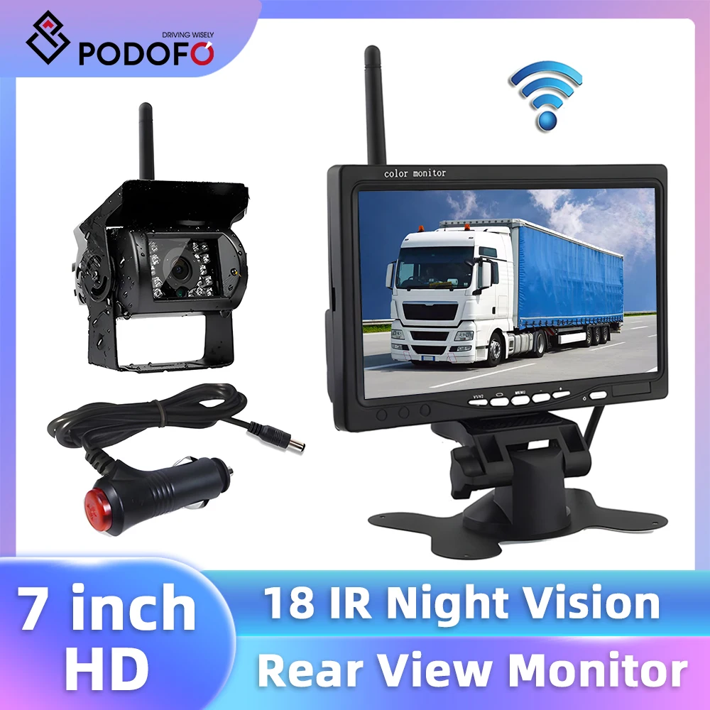 Podofo 12V 24V Wireless Backup Camera 7