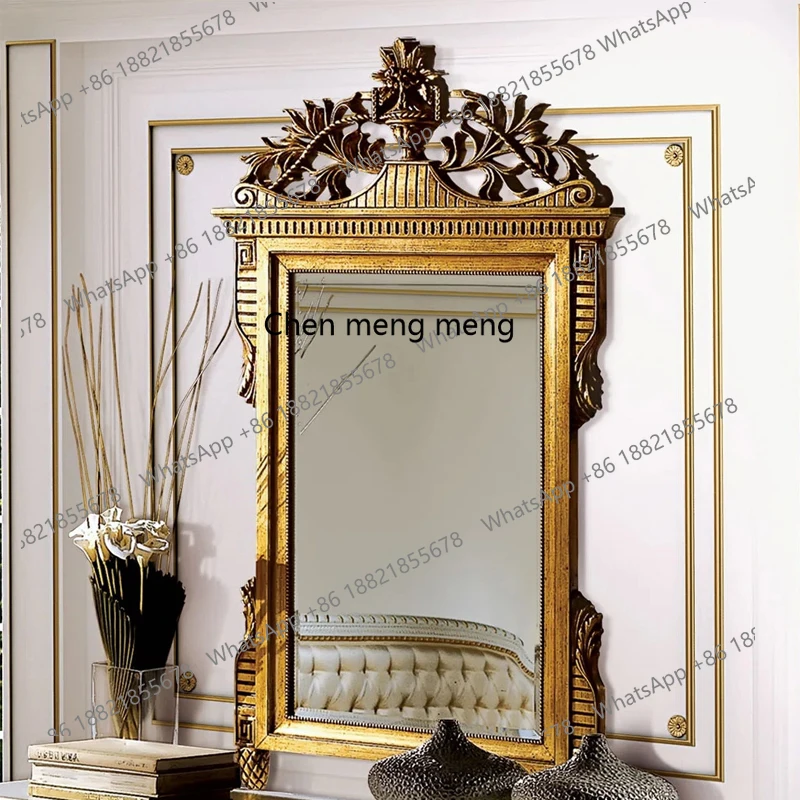 

Household wabi-sabi wind living room entrance fireplace decorative mirror wall hanging French luxury bathroom mirror