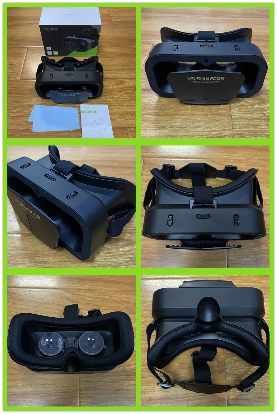 3D-Virtual-Reality-VR-Brille für Telefon, mobile Smartphones, 7-Zoll-Headset, Helm, Spiel mit echter Viar-Brille, Objektive für Mobilgeräte – Detail 1