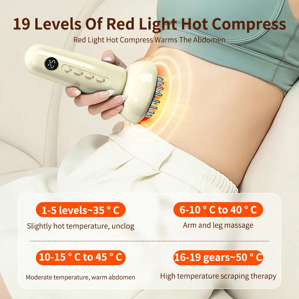 

Electric Meridian Brush Microcurrent Pulse Massager Gua Sha Red Light Hot Compress Fat Burner Shock Scrape Therapy Instrument