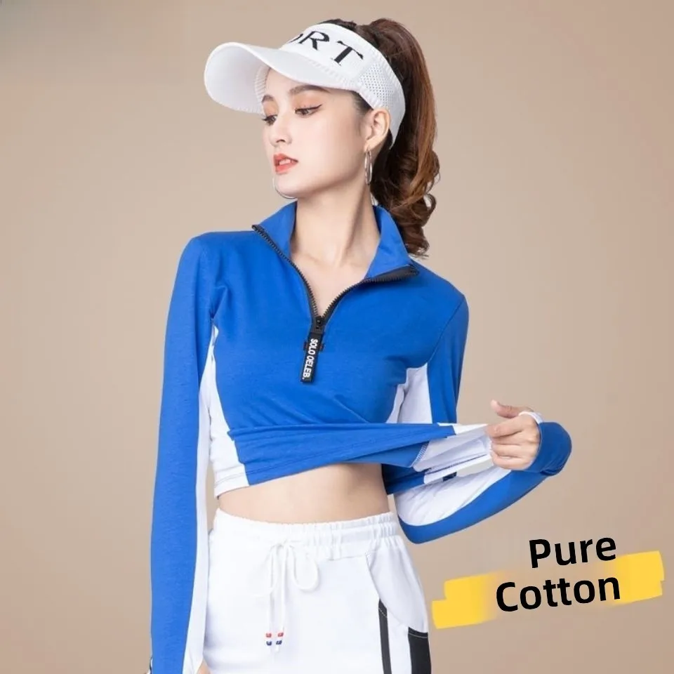 

Pure Cotton Dance Outfit Square Dancing Fitn Exercise Costume fl Zip Top Performance Clothing Pants New Sle Set