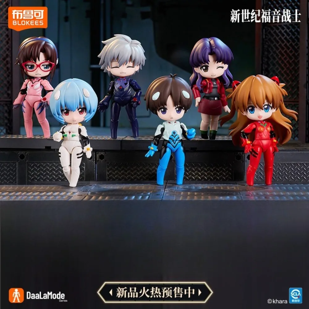 New BLOKEES Q Story Neon Genesis Evangelion  Miracle Connection Blind Box Figurine Movable Model Collection Toys Surprise Gift