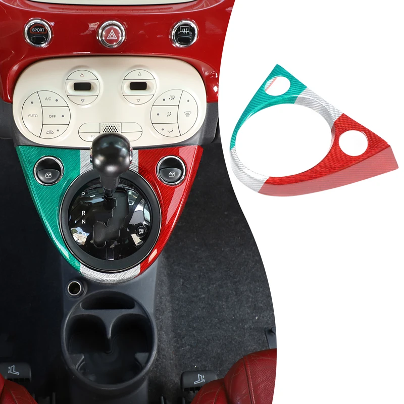 

For Fiat 500 for Abarth 595 Car Steering Cover Rearview Mirror Cover Central Control Outlet Fuel Tank Cap Trim Car Accessories