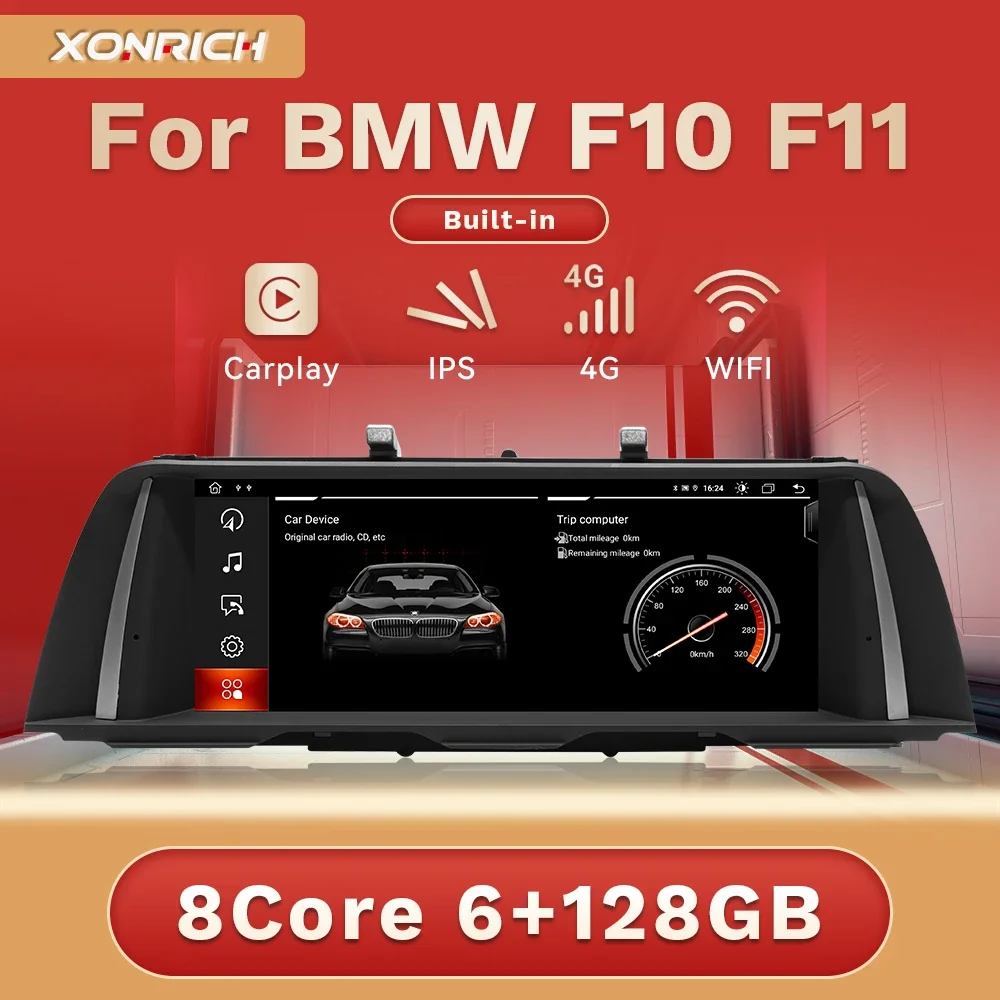 Carplay Android 12 Car Radio Multimedia For BMW 5 Series F10 F11 2011-2016 CIC NBT RDS GPS IPS Navigation Stereo 6GB Head Unit