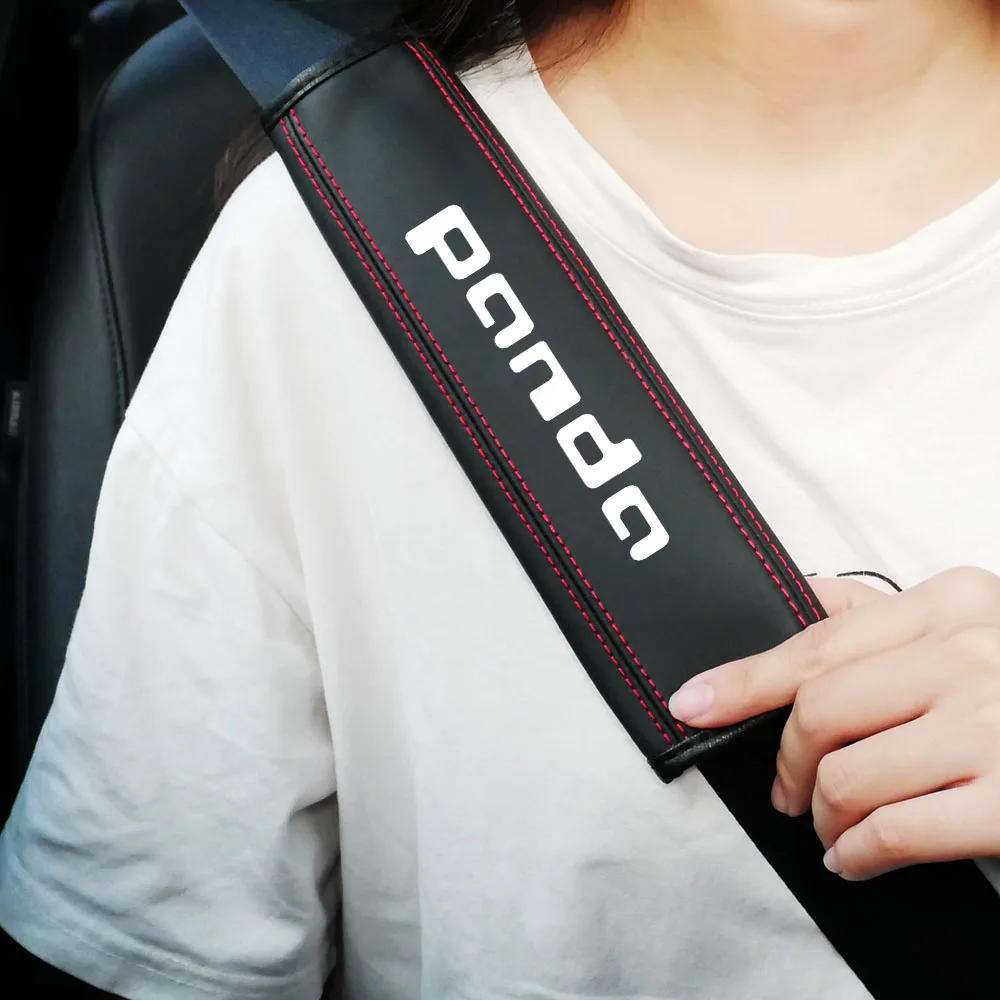 1 PCS Leather Car Seat Safety Belt Cover Soft PU Car Seat Belt Case Protector Shoulder Strap Pads Car Accessories for FIAT PANDA