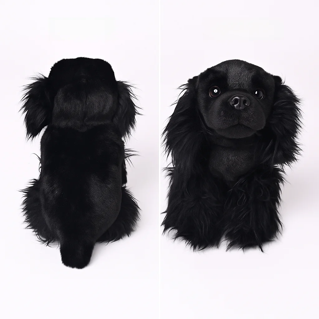 リアルなイングリッシュコッカースパニエルぬいぐるみ犬9.8インチ、リアルなハンティングハウンドぬいぐるみ、柔らかい子犬のギフト、子供向けホームデコ