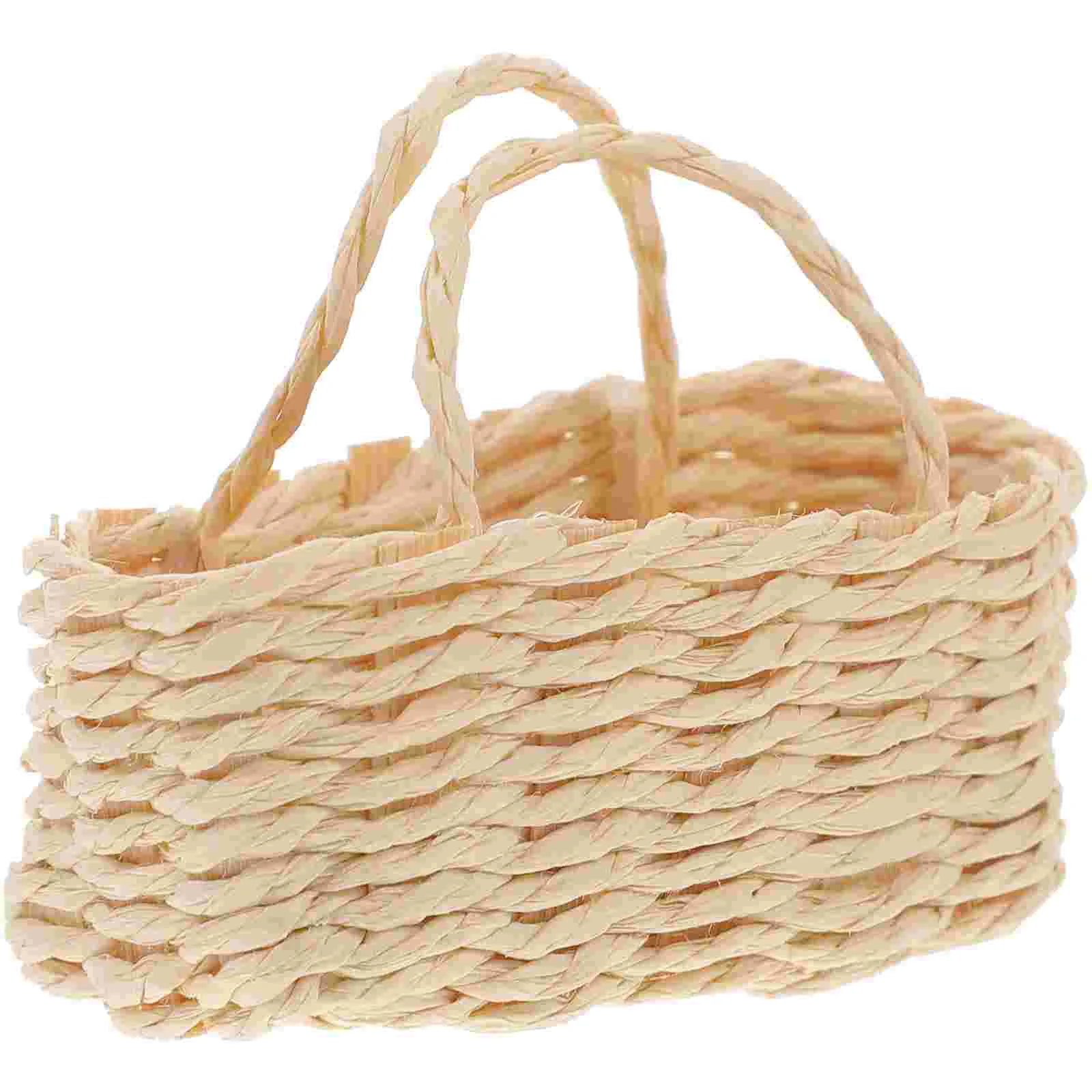 

Mini Rattan Basket Dollhouse Decor Accessory Accessories Decorate Crafts Layout Decorative Model