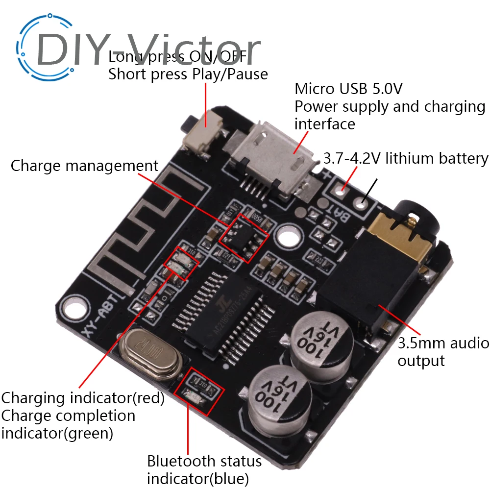 Bluetooth Audio Receiver board Bluetooth 4.1 BT5.0 Pro XY-WRBT MP3 Lossless Decoder Board Wireless Stereo Music Module With Case