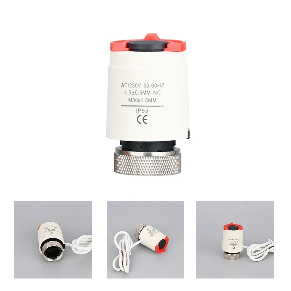 

AC 230/220V 50-60HZ Electric Thermal Actuator For Underfloor Heating TRV Thermostatic Radiator Valve M30*1.5 Normally Closed