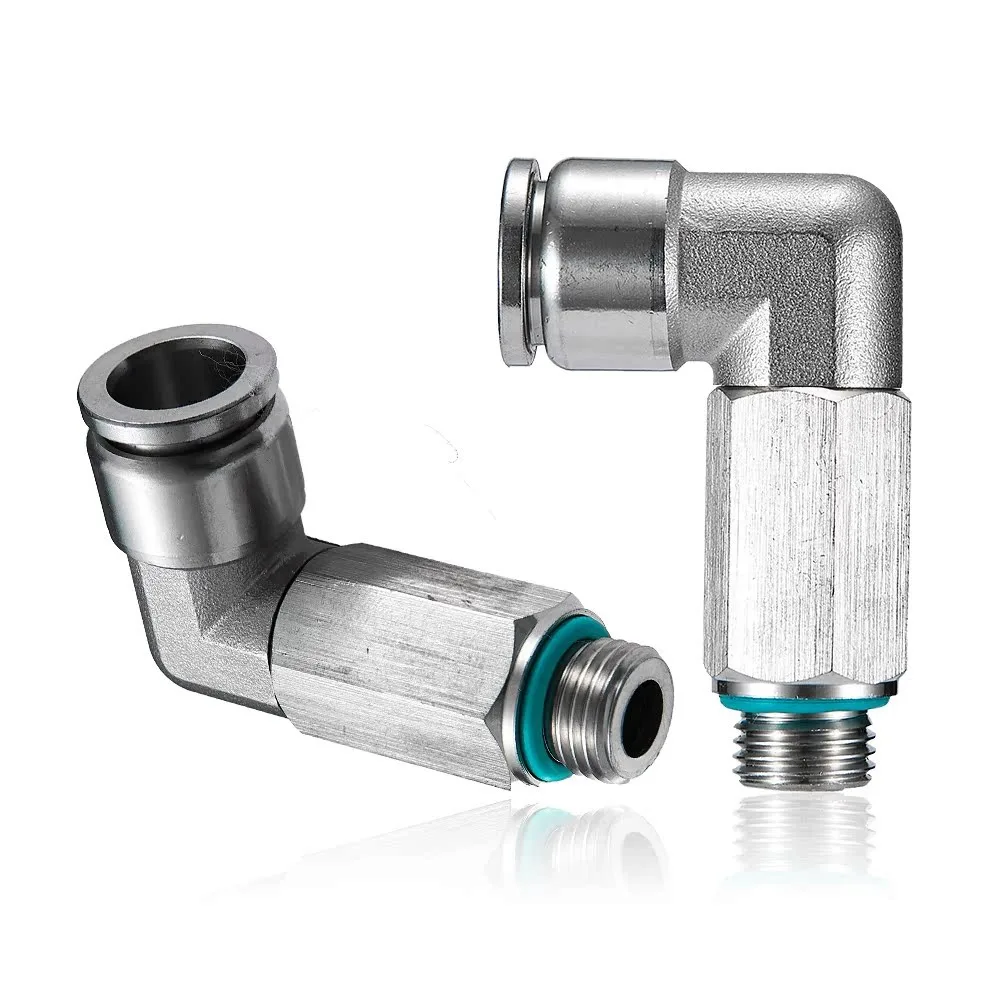 أطول الكوع PPL 1/8 "1/4" 3/8 "1/2" 3/4 "BSP ذكر x 4 6 8 10 12 16 مللي متر دفع في توصيل هوائي تركيب الهواء 304 الفولاذ المقاوم للصدأ