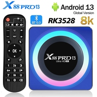 X88 Pro13 Smart TV BOX RK3528 Quad-Core 4G 32G 64G 2.4G&5G WIFI WIFI6 4K 8K BT5.0 Android 13 Media Player Set Top Box TVBOX