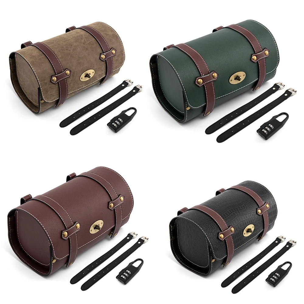 

Motorcycle Cruiser Tool Bag Fork Barrel Shape Handlebar Front Fork Bag Black Saddlebags For Motorcycle Pannier Saddle Bags Tools