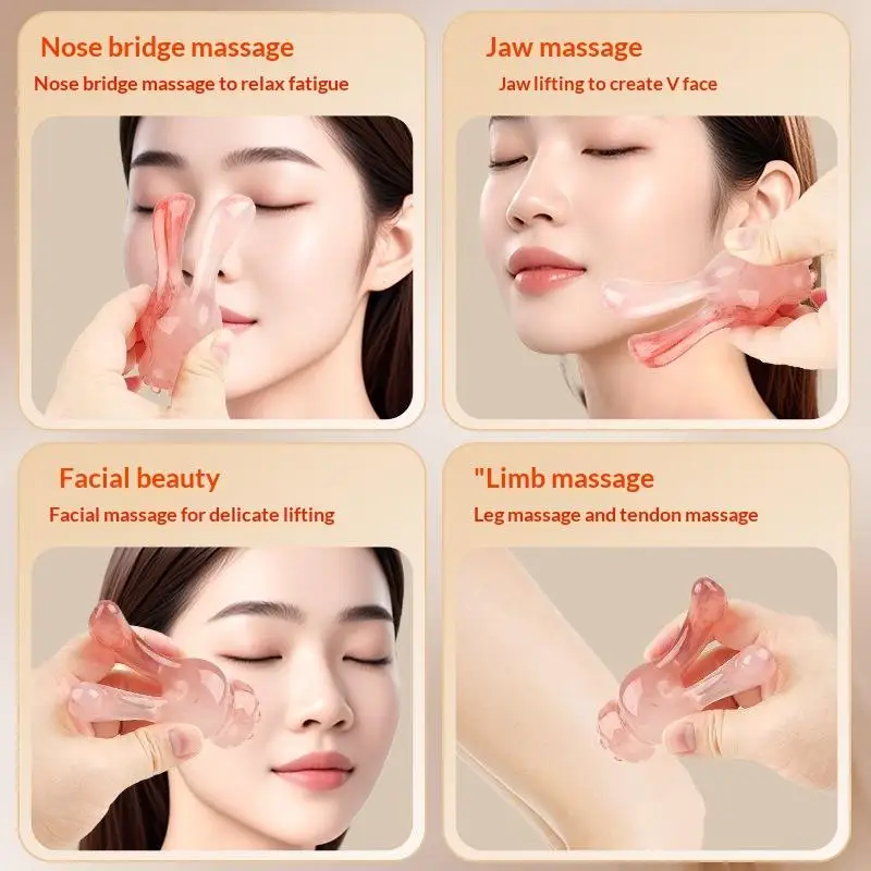1*Resin Multifunctional Nose Scraping Massager Facial Scraping Massager Head Scalp Massage Comb Rib Shifting Rod Acupoint Stick