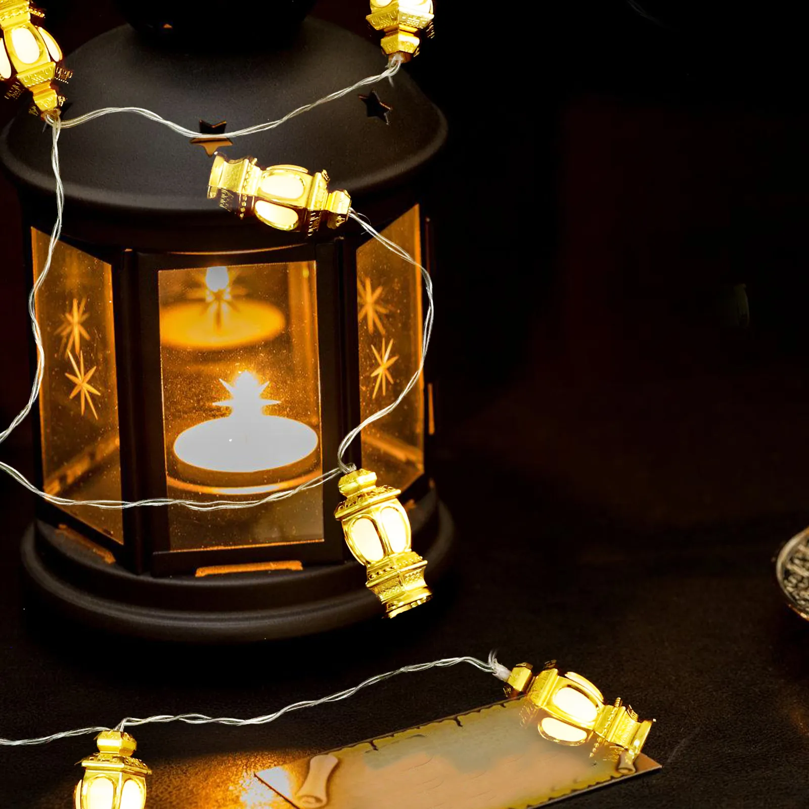 

3 метра, 20 светодиодных декоративных светильников: шикарный стильный дизайн создает теплую романтическую атмосферу для двора, спальни, патио, сада, праздника Ид