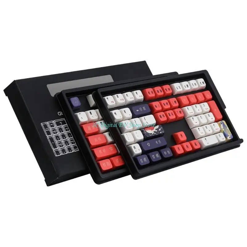 

E74D 108Keys китайский стиль OEM-профиль PBT-Dye-Sublimation Клавицы Полный набор для механической клавиатуры MX Switch DZ60