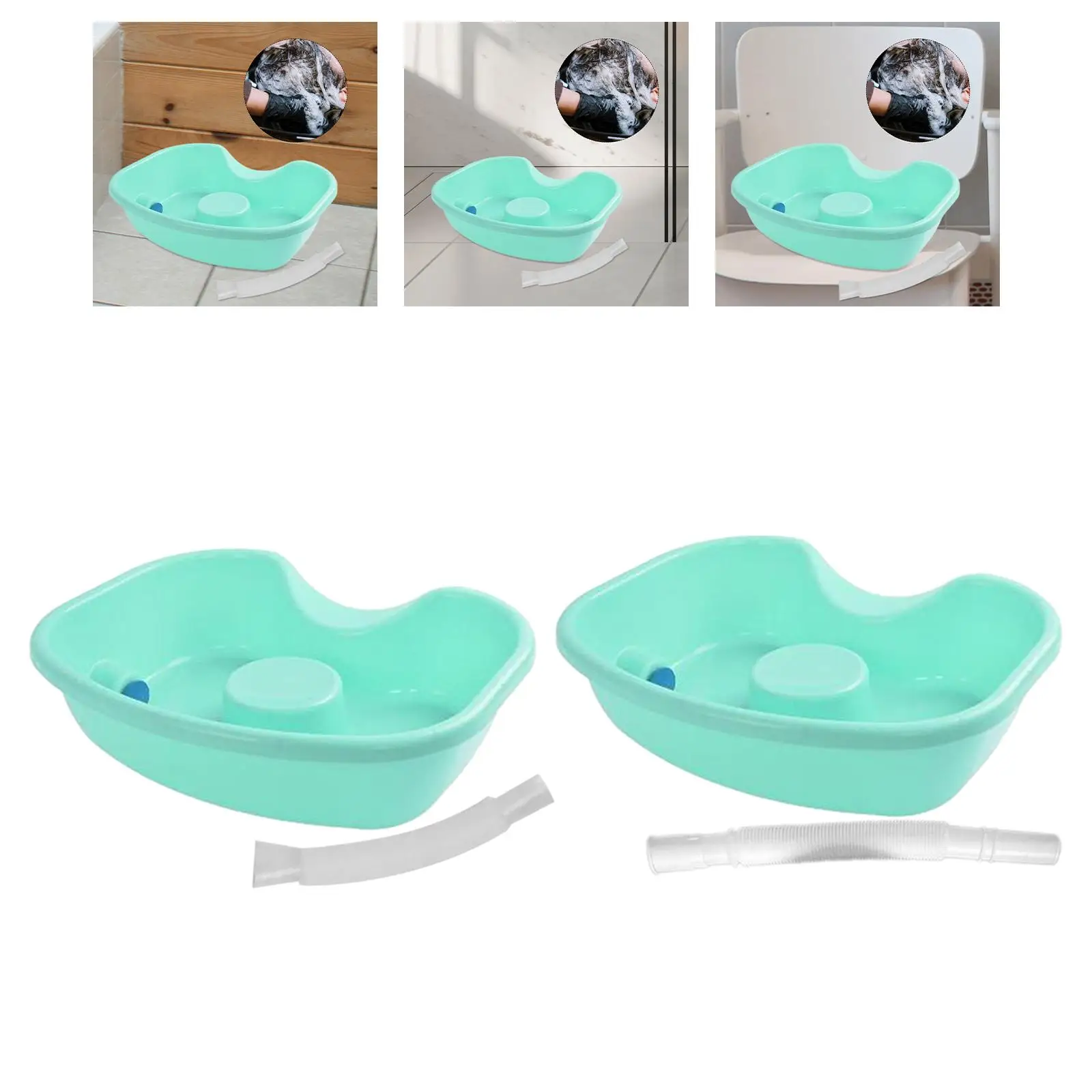 Hair Washing Basin Mobile Shampoo Basin Daily Living Aids Shampoo Bowl Rinse Basin for Salon Injured Disabled Patients Children