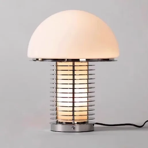 

Bedroom bedside retro warm model room glass metal stacking living room study desk lamp