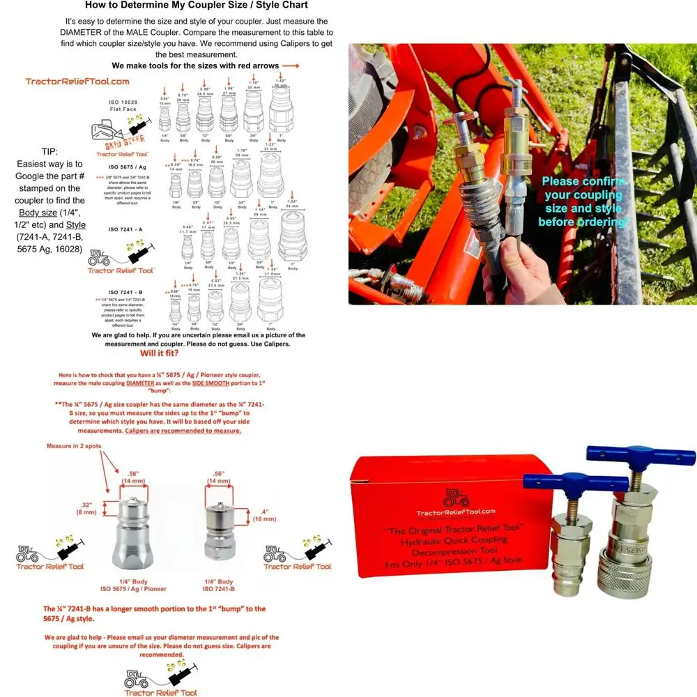 

Гидравлический быстроразъемный соединитель 1/4 дюйма для сброса давления и декомпрессии для компактных тракторов