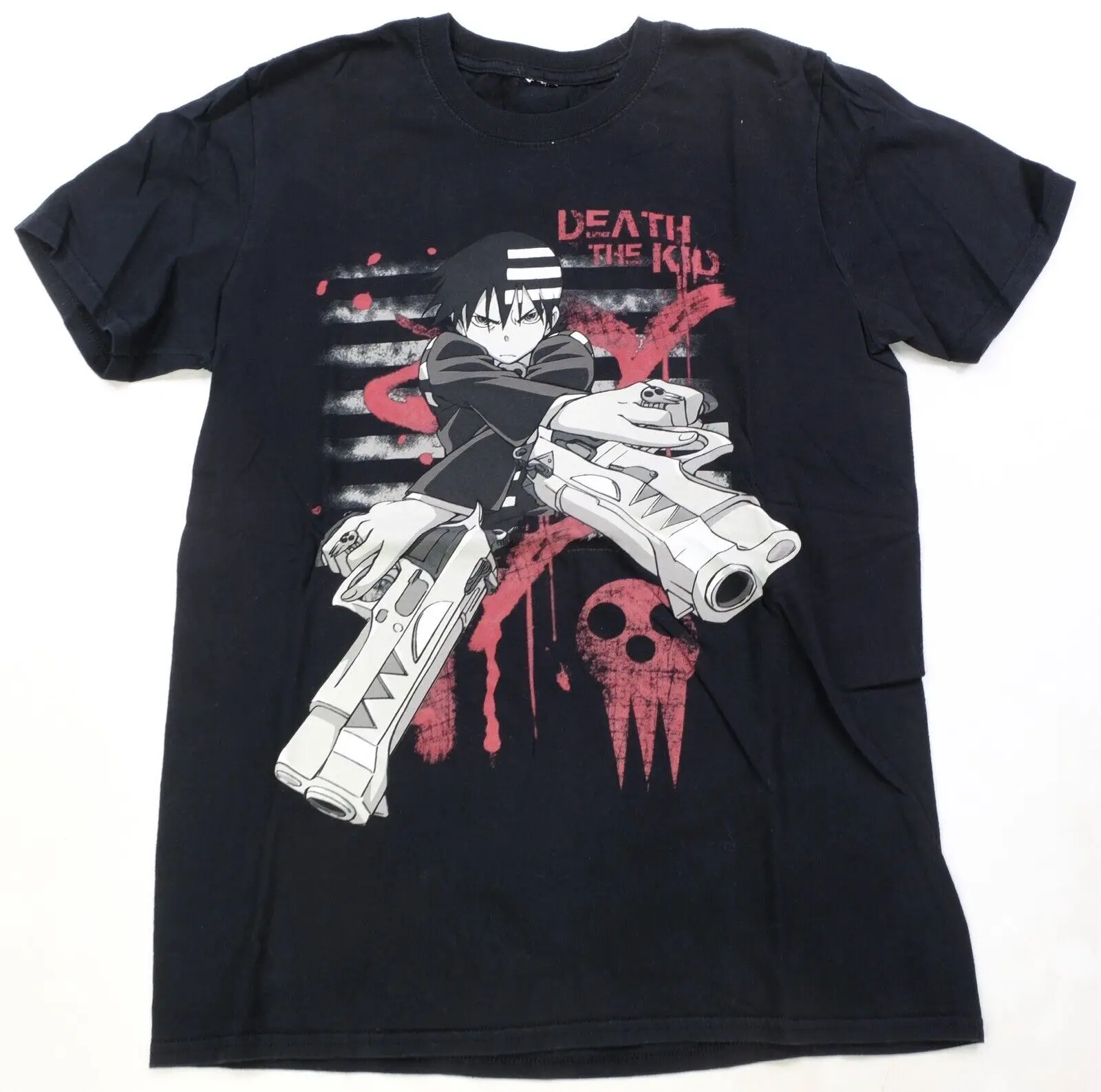 Rare Vintage Soul Eater Death The Kid Guns Graphic T Shirt 2000s Anime Black