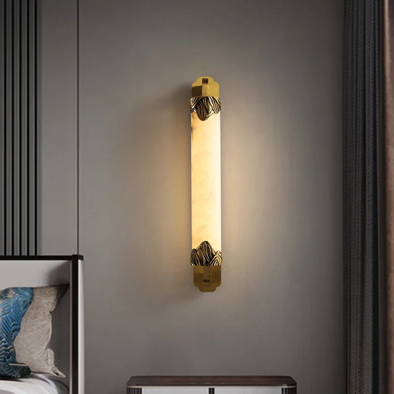 ABEL Brass Wall Light LED Modern Luxury Marble Sconces Fixture Indoor Decor for Home Bedroom Living Room Corridor