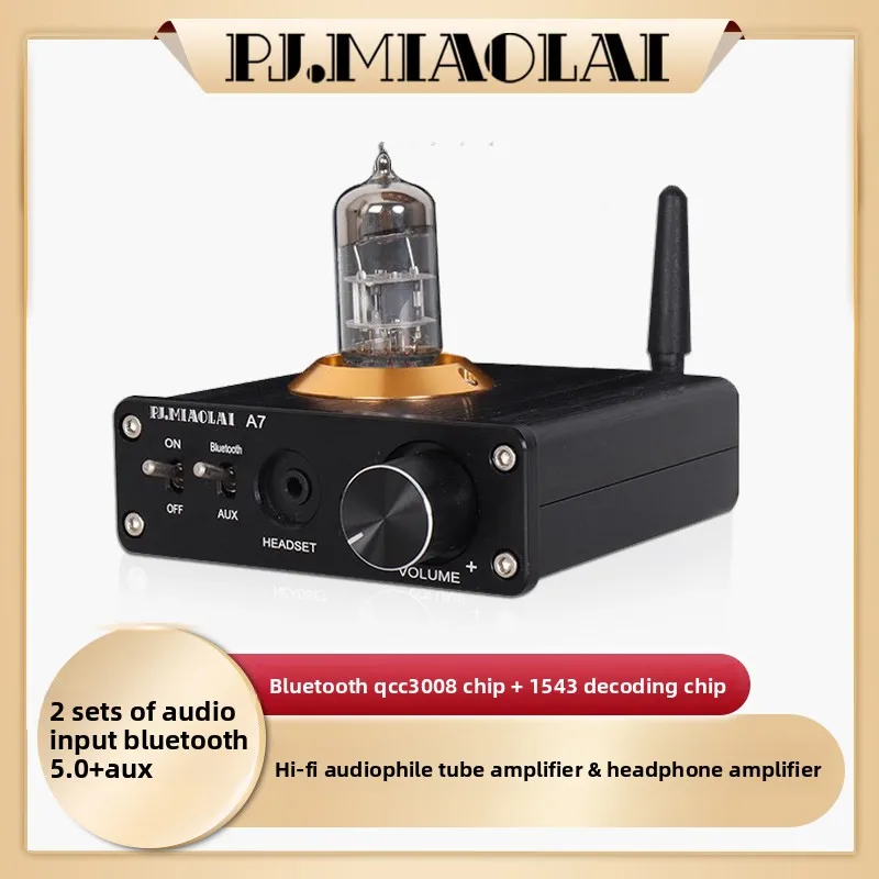 CHN 2027 PJ.MIAOLAI-A7 Mini HiFi Desktop Computer Mini Fever Electronic Tube Small Power Amplifier Gallbladder Machine Fever Ear